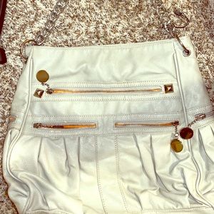 Grey chain accented purse *like new*